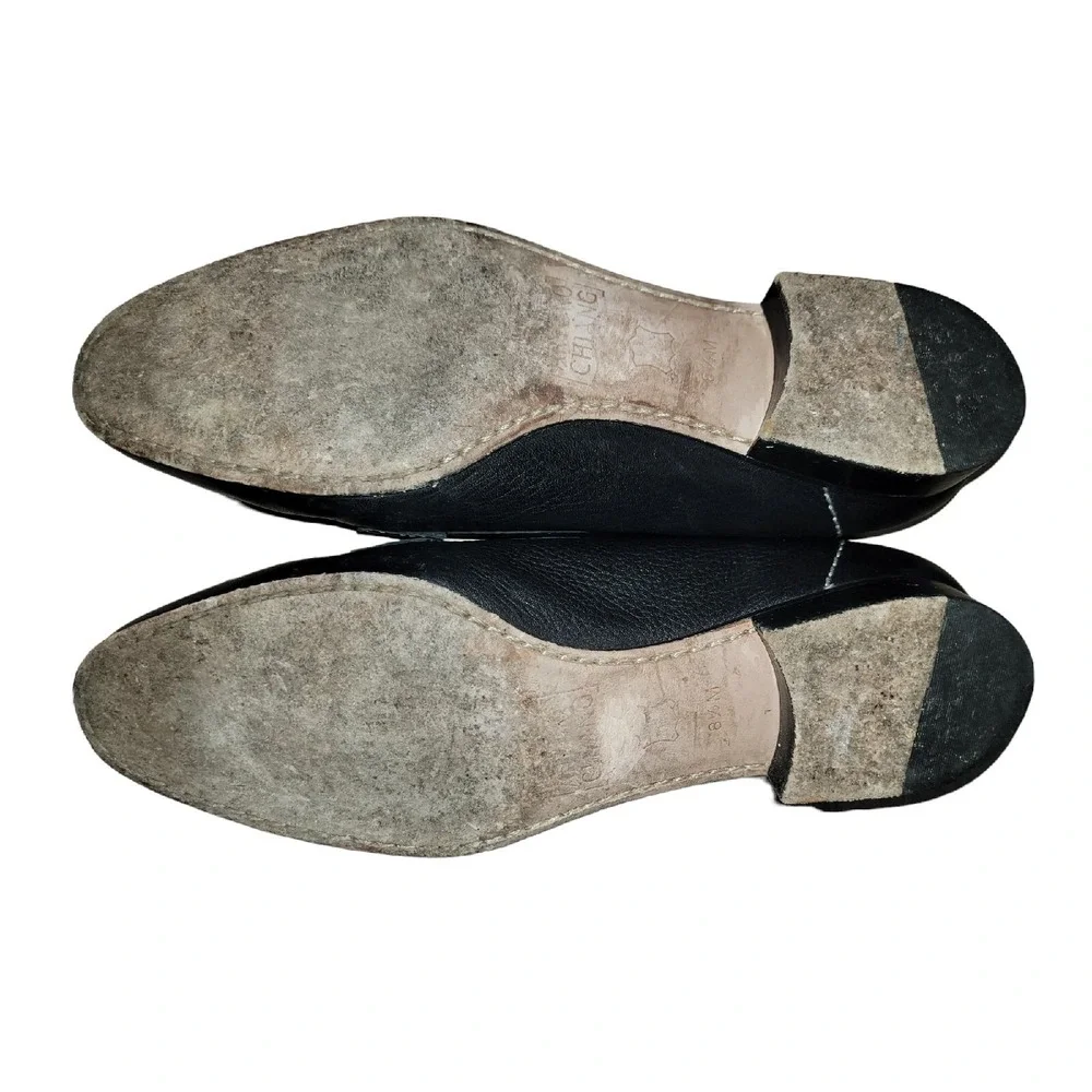 Arturo‎ Chiang Women's 8.5 M Black Pebbled Leather Horse Bit Loafers Flats